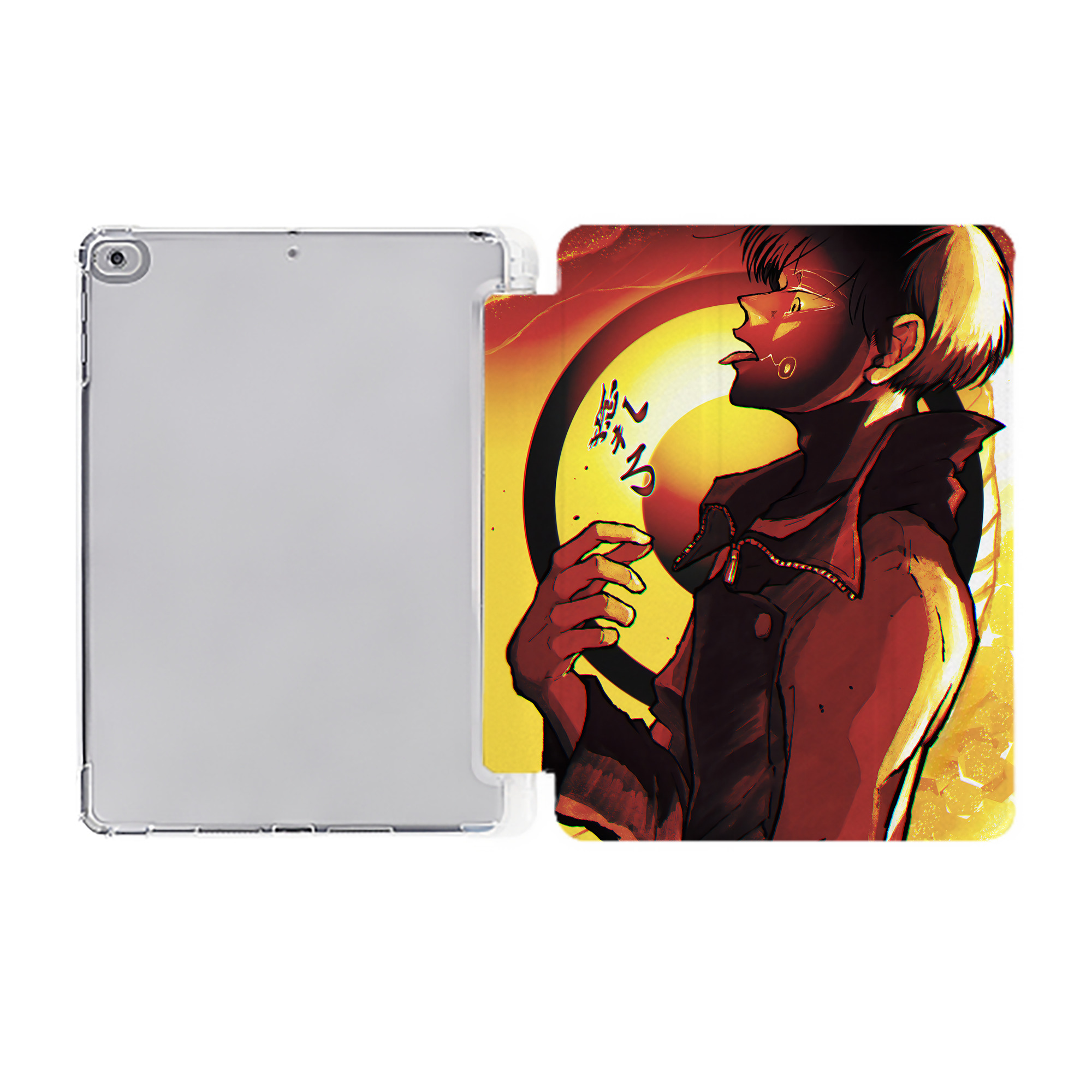 （画像用） 呪術廻戦 Jujutsu Kaisen IPad ケース ペン収納付き 三つ折りスタンド PUレザー×シリコン 対応機種9.5/10.5/10.9インチ